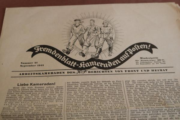 alte Zeitung - Fremdenblatt - Kameraden auf Posten ! Nummer 21 - September 1941